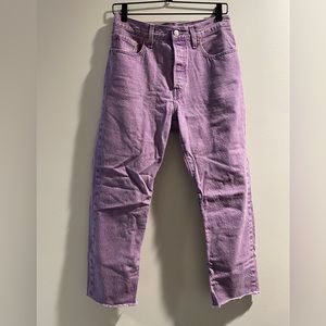 Levi’s 501 Original Cropped Women’s Jeans in Purple, Size 28x25
